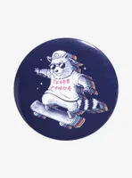 Raccoon Skater 3 Inch Button