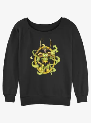 Marvel Loki Power Pose Womens Slouchy Sweatshirt