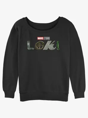 Marvel Loki Logo Womens Slouchy Sweatshirt