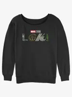 Marvel Loki Logo Womens Slouchy Sweatshirt