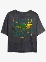 Marvel Loki Variant Alligator Womens Mineral Wash Crop T-Shirt