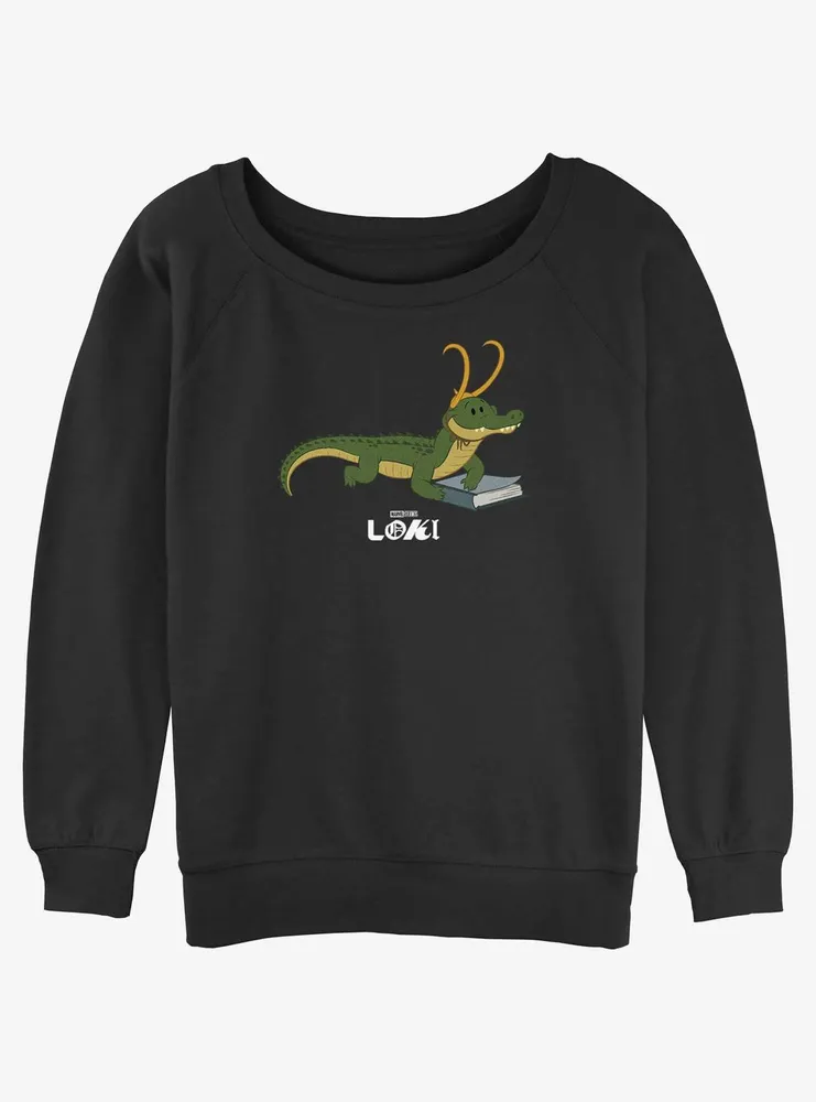 Marvel Loki Alligator Hero Womens Slouchy Sweatshirt