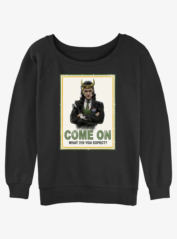 Marvel Loki President Poster Womens Slouchy Sweatshirt