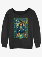 Marvel Loki President Glass Portrait Womens Slouchy Sweatshirt