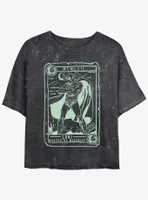 Marvel Loki Collector Card Womens Mineral Wash Crop T-Shirt