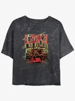 Marvel Loki Master Mischief Throne Womens Mineral Wash Crop T-Shirt