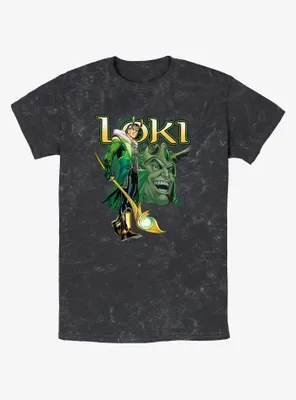 Marvel Loki Mischievous Grin Mineral Wash T-Shirt