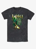 Marvel Loki Mischievous Grin Mineral Wash T-Shirt