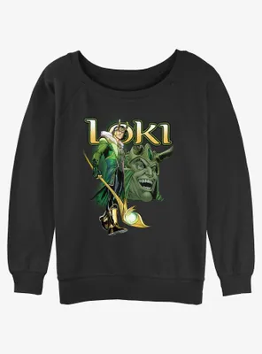 Marvel Loki Mischievous Grin Womens Slouchy Sweatshirt