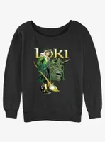 Marvel Loki Mischievous Grin Womens Slouchy Sweatshirt