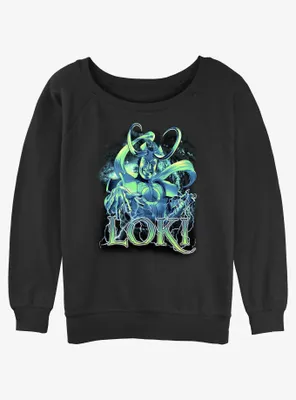 Marvel Loki Lightning Womens Slouchy Sweatshirt