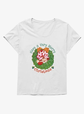 Strawberry Shortcake Merry Christmas Wreath Girls T-Shirt Plus