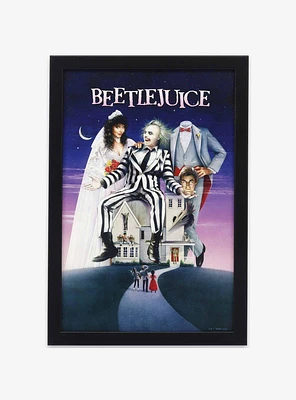 Beetlejuice Movie Poster Framed Wood Wall Decor