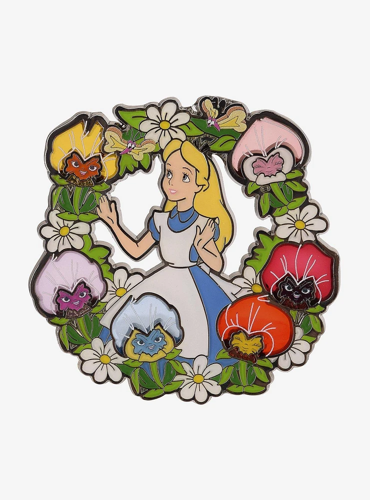 Disney Alice in Wonderland Alice Flower Wreath Enamel Pin — BoxLunch Exclusive