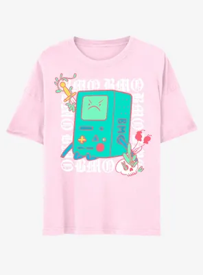Adventure Time BMO Angry Face Boyfriend Fit Girls T-Shirt