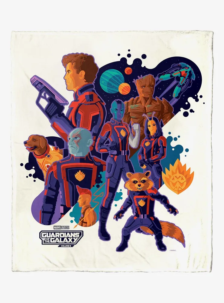 Marvel Guardians of the Galaxy: Vol. 3 Galactic Pop Art Silk Touch Throw Blanket