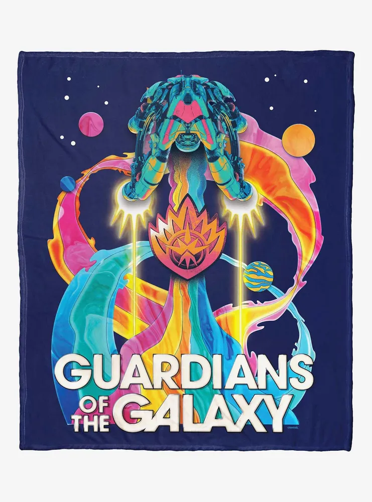 Marvel Guardians of the Galaxy: Vol. 3 Psychedelic Space Ship Silk Touch Throw Blanket