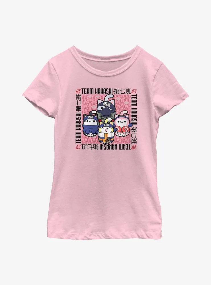 Naruto Nyaruto Team Kakashi Cats Youth Girls T-Shirt