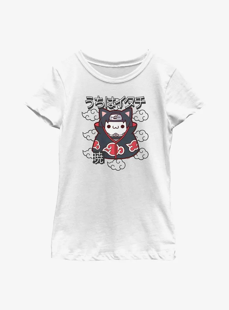 Naruto Itachi Cat Clouds Youth Girls T-Shirt