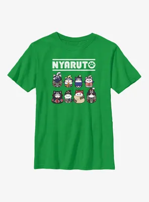 Naruto Nyaruto Cat Lineup Youth T-Shirt