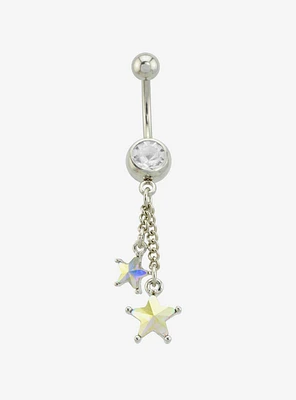 14G Steel Star Dangle Navel Barbell