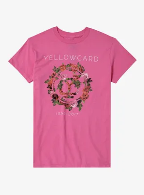 Yellowcard Flower Logo Boyfriend Fit Girls T-Shirt