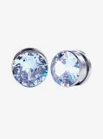 Steel Blue Gem Tunnel Plug 2 Pack