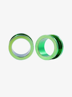 Steel Anodized Green Eyelet Plug 2 Pack