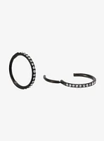 18G Steel Black CZ Hinged Clicker 2 Pair