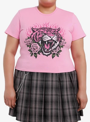 Sweet Society Roaring Tiger Pink Girls Baby T-Shirt Plus