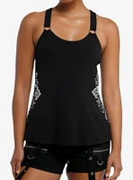 Social Collision Skull Cross O-Ring Girls Tank Top