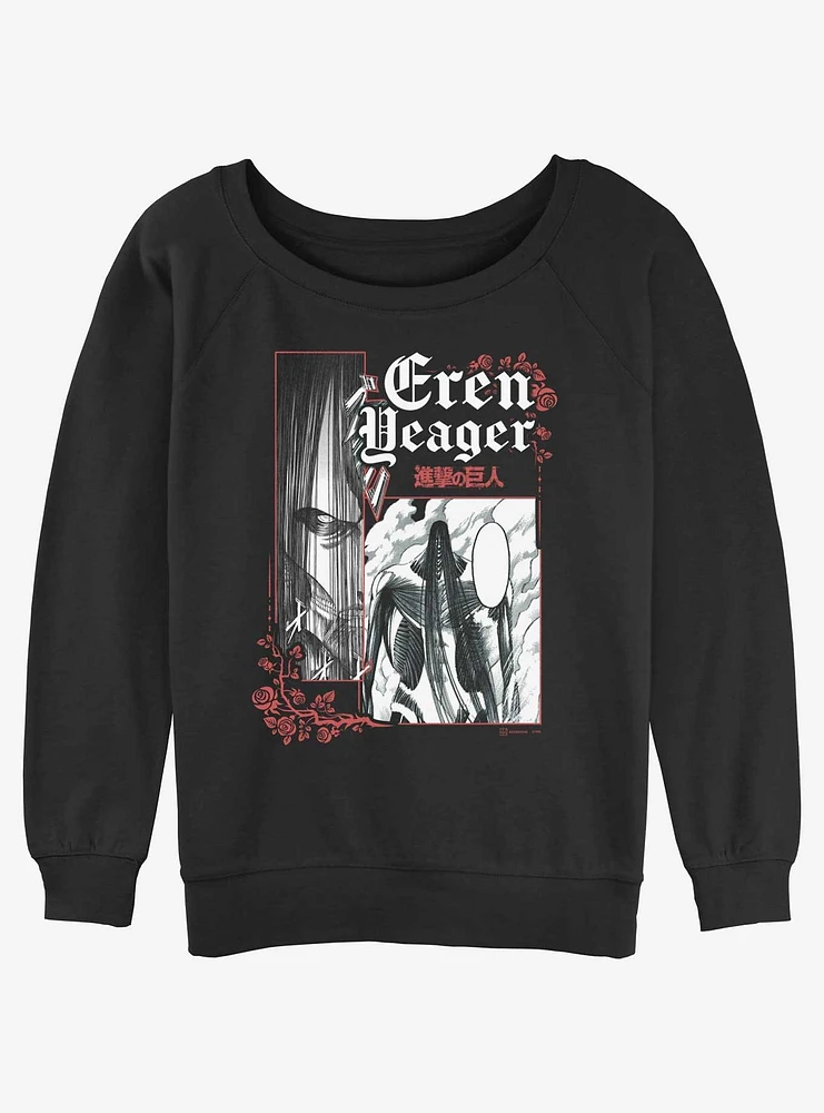 Attack on Titan Goth Colossal Eren Girls Slouchy Sweatshirt