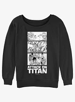 Attack on Titan Annie vs Reiner Panels Girls Slouchy Sweatshirt