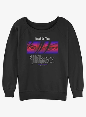 Attack on Titan Mikasa Eye Girls Slouchy Sweatshirt