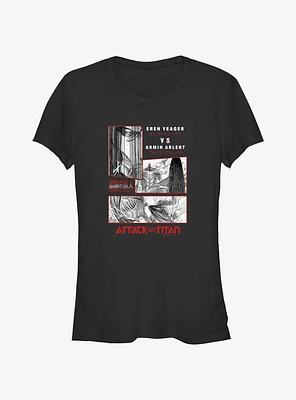 Attack on Titan Eren vs Armin Girls T-Shirt