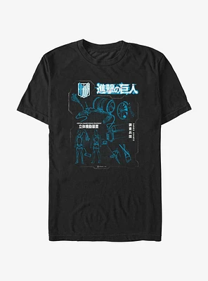 Attack on Titan Maneuver Gear Blueprint T-Shirt