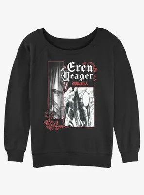 Attack on Titan Goth Colossal Eren Womens Slouchy Sweatshirt