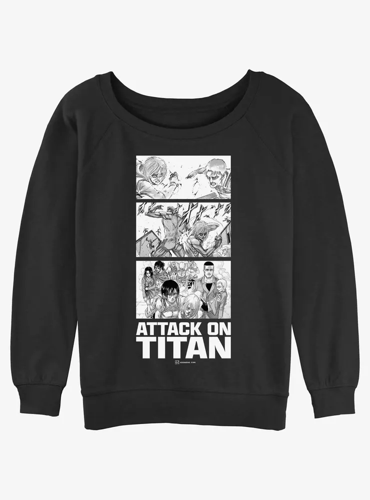 Attack on Titan Annie vs Reiner Panels Womens Slouchy Sweatshirt