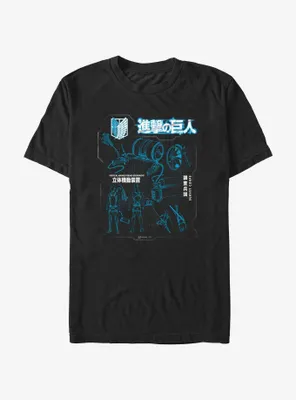 Attack on Titan Maneuver Gear Blueprint T-Shirt