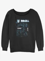 Attack on Titan Maneuver Gear Blueprint Womens Slouchy Sweatshirt