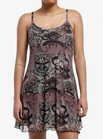 Cosmic Aura Skull Cowboy Slip Dress