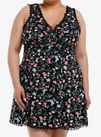 Thorn & Fable Butterfly Floral Lace Babydoll Dress Plus