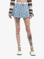 Sweet Society Daisy Heart Belt Denim Mini Skirt