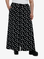 Thorn & Fable Black White Ghost Maxi Skirt Plus