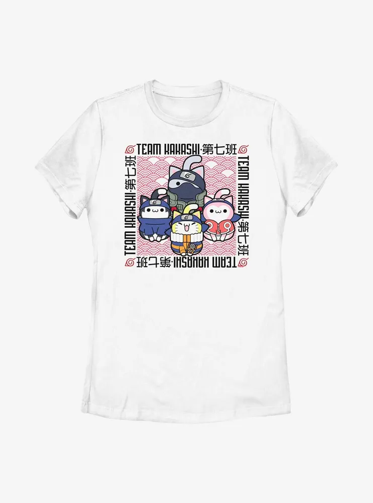 Naruto Nyaruto Team Kakashi Cats Womens T-Shirt