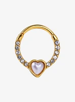 Steel Gold Heart Gem Hinged Clicker