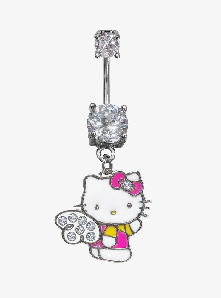 Steel Hello Kitty Angel Navel Barbell