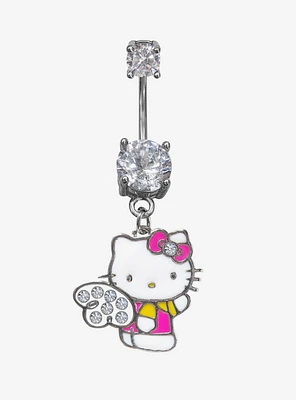 Steel Hello Kitty Angel Navel Barbell