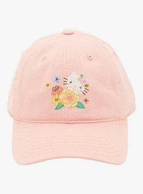 Sanrio Hello Kitty Floral Pink Ball Cap - BoxLunch Exclusive