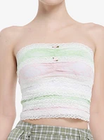 Sweet Society Stripe Rosette Lace Girls Tube Top